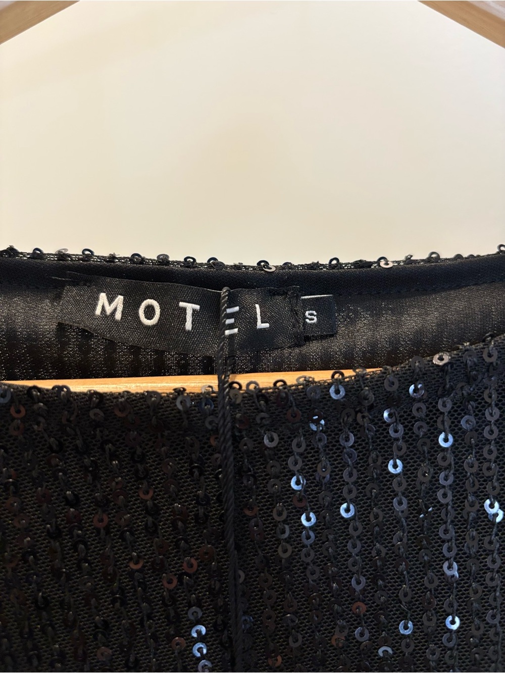 Motel Rocks Black Sequin Long Sleeve Tunic Dress - Picture 4 of 4